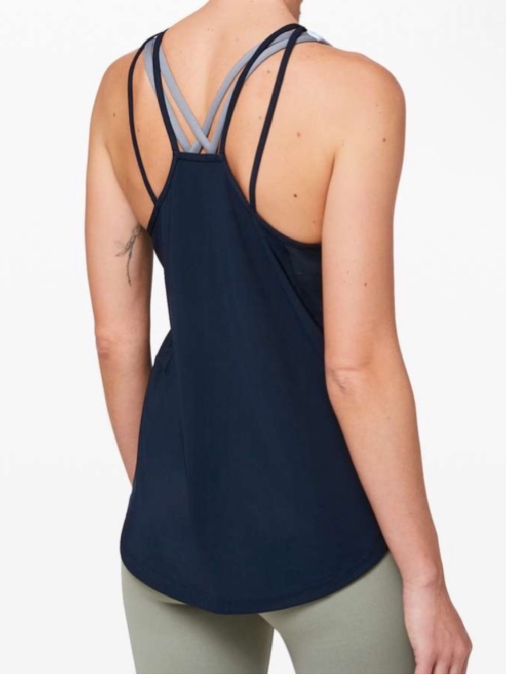 Lululemon Navy Run Off Route Tank Size Small